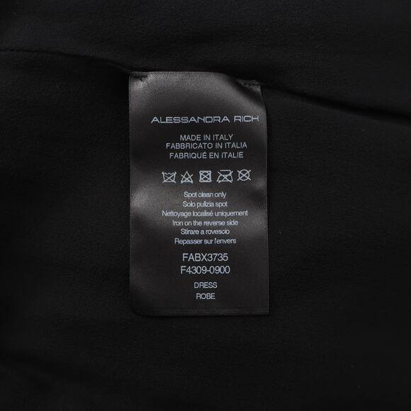 Alessandra Rich Women's Silk/Lace Polka Dot Midi Dress Black Sz 38 US Sz 2 - Picture 8 of 11